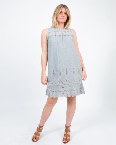 Sea New York Clothing Small | US 4 Grey Sleeveless Shift Dress