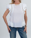 Sea New York Clothing XS | US 0 Eyelet Trim Flutter Sleeve Blouse