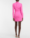 SELF-PORTRAIT Clothing XS | US 2 Self Portrait Pink Stretch Crepe Twisted Collar Mini Dress