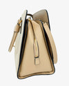 Serapian Bags One Size Serapian Trifold Accordian Leather Purse with Crossbody Strap in Bone