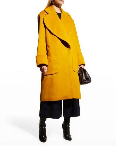 Sergio Hudson Clothing XS Wool-Cashmere Long Swing Coat