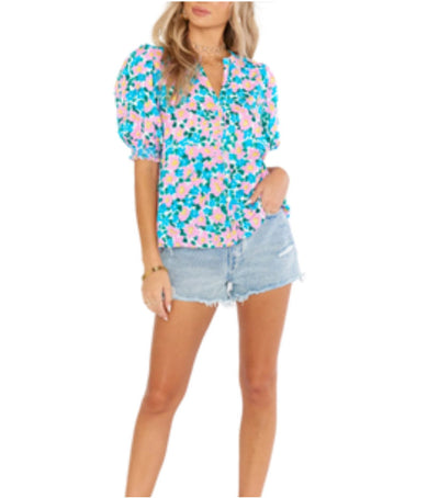 Show Me Your Mumu Clothing Small | US 4 "Leslie/Valley" Violets Garden Shirt and Skort Set