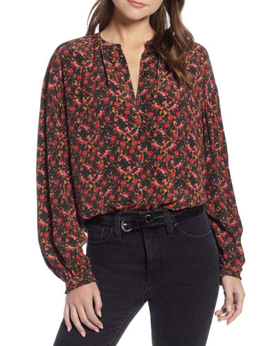 SOMETHING NAVY Clothing Medium Floral Blouse