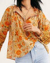 Spell & The Gypsy Collective Clothing Large "Seashell Blouse" in Sand