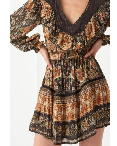 Spell & The Gypsy Collective Clothing Small "Mystic Bells" Mini Dress in "Nightfall"