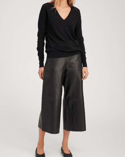 SPRWMN Clothing Medium Black Leather Culotte