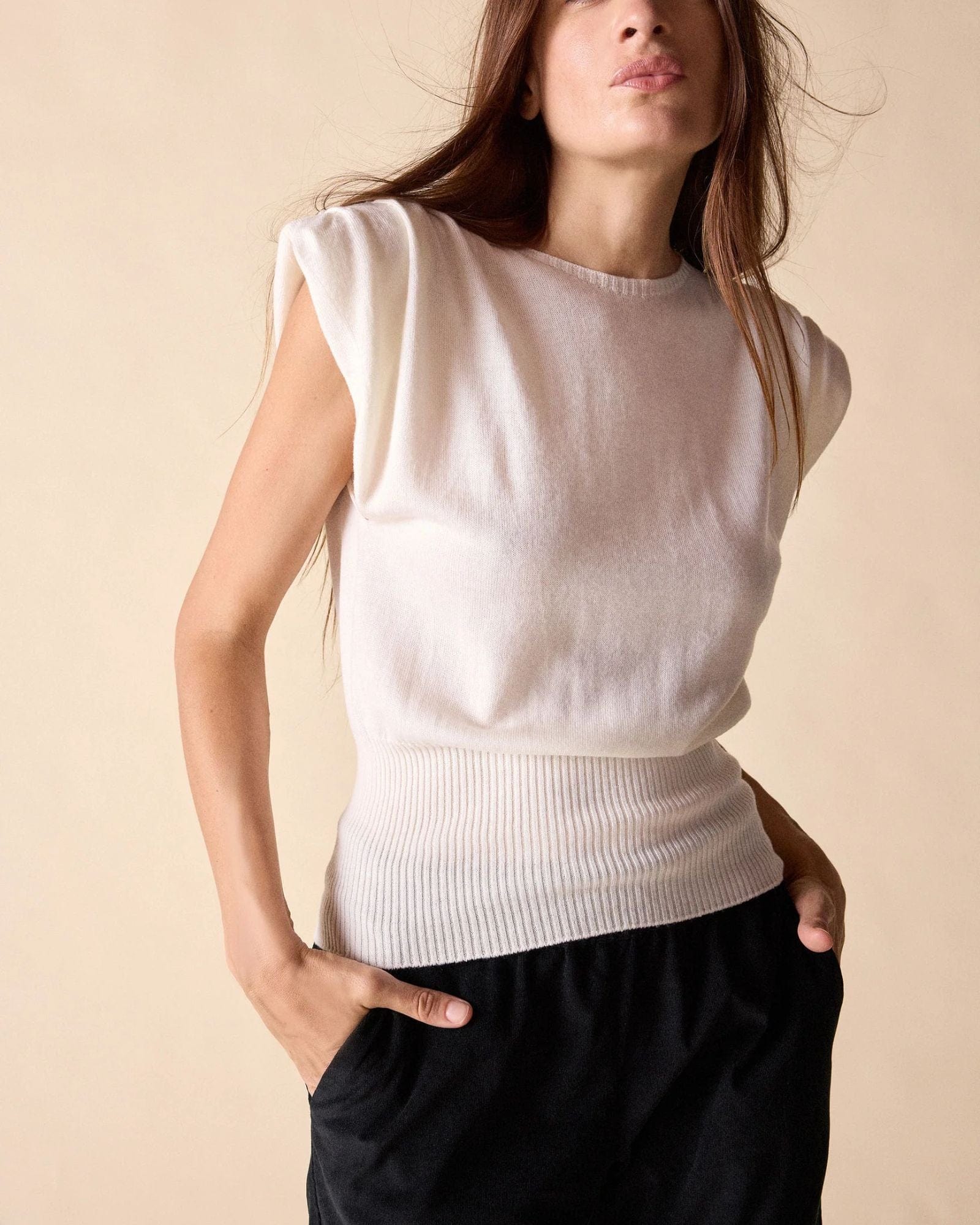 Padded discount shoulder sweater