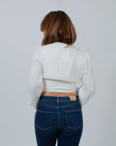 Stone Cold Fox Clothing Small Cropped Cream Blouse