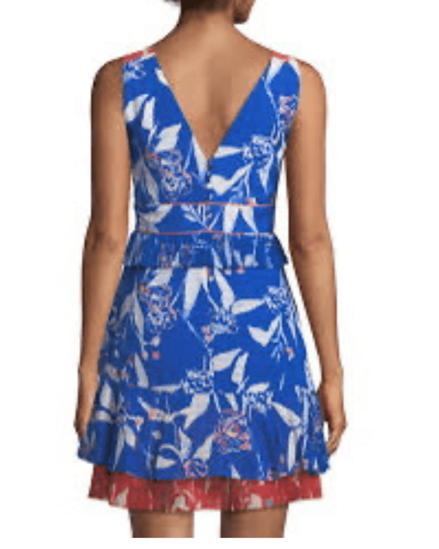 Tanya Taylor Clothing XS | US 2 Eva Pleated Parrot Tulip Ruffle Mini Dress