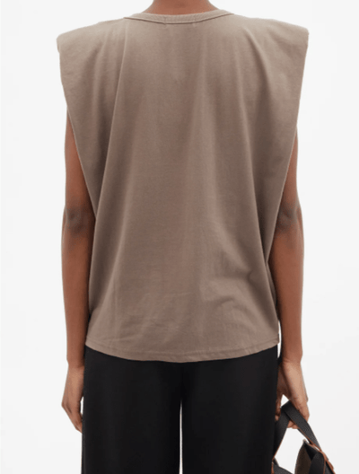 The Frankie Shop Clothing Small Eva Padded-Shoulder Cotton Muscle T-Shirt