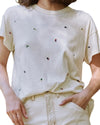 The Great Clothing Small "Boxy Crew" Tee in "Ditsy Floral Embroidered"