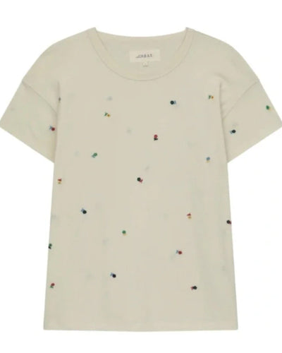 The Great Clothing Small "Boxy Crew" Tee in "Ditsy Floral Embroidered"