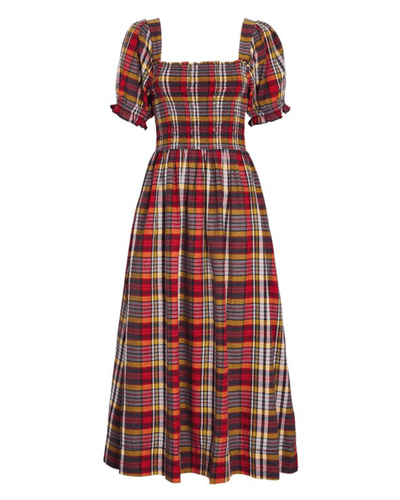 The Great Clothing XS | US 0 The Savanna Plaid Midi Dress