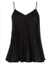 Tibi Clothing XS | US 0-2 "Edith" Pleating Cami Black Strappy Accordion Pleats