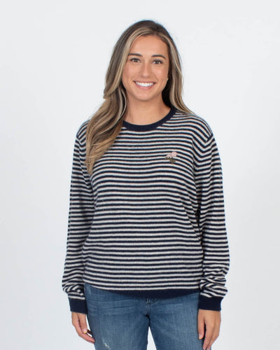 TROVATA Clothing Small "Ryann" Striped Cashmere Sweater