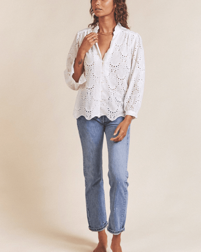 TROVATA Clothing XS Quincy Blouse - White Eyelet