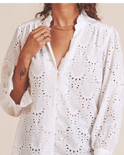 TROVATA Clothing XS Quincy Blouse - White Eyelet