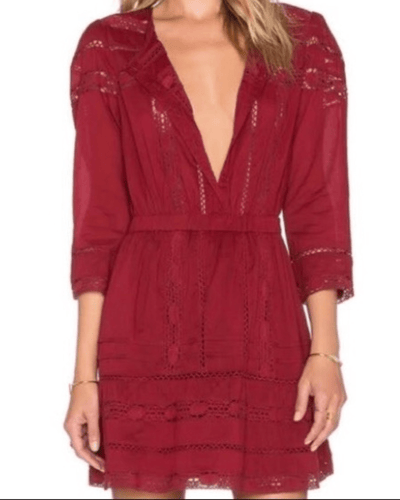 Tularosa Clothing Medium Payton Dress Burnt Sienna Lace Mini