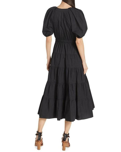 Ulla Johnson Clothing Large | US 12 "Olina Puff-Sleeve Midi Dress"