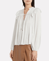 Ulla Johnson Clothing Medium | US 6 Emilda Pleated Crepe Blouse