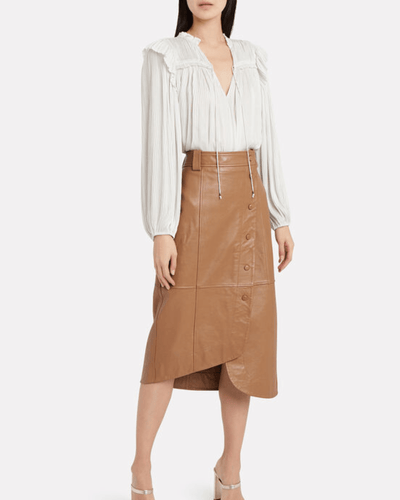 Ulla Johnson Clothing Medium | US 6 Emilda Pleated Crepe Blouse