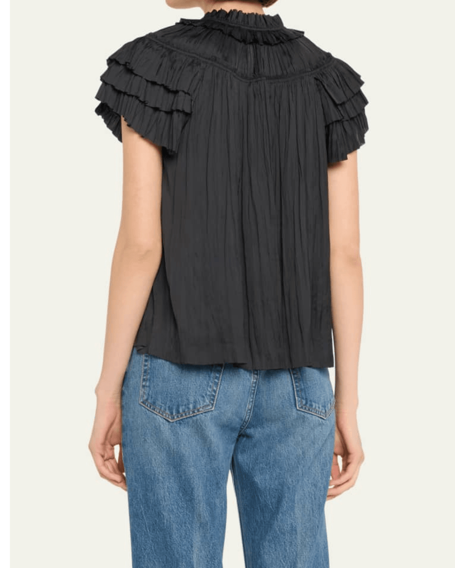 Ulla Johnson Clothing Small | US 4 Liv Pleated Tiered Sleeve Top