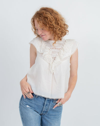 Ulla Johnson Clothing XS | US 0 Embroidered Bib Blouse