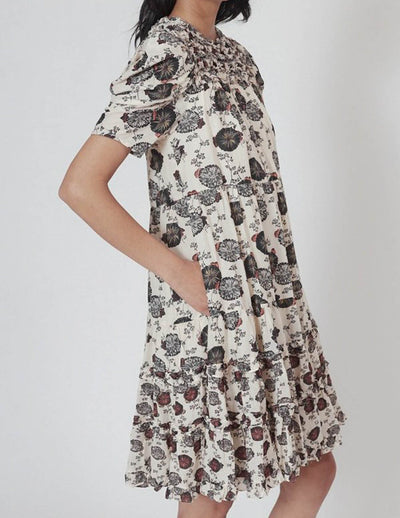 Ulla Johnson Clothing XS | US 2 ''Cassian Floral Cotton-Blend Midi Dress''