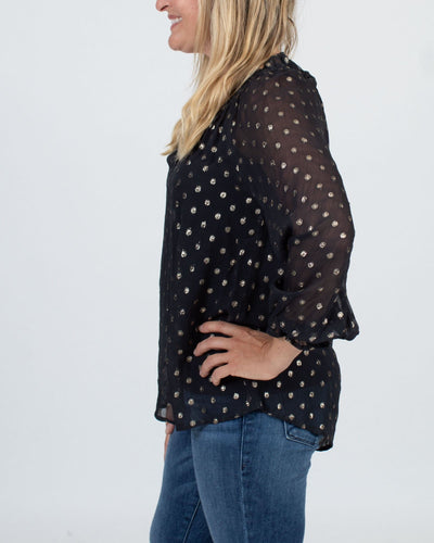 Velvet by Graham & Spencer Clothing XS Metallic Dot Blouse