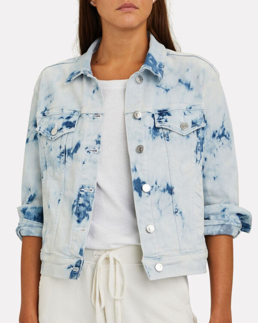 Veronica Beard Clothing Medium Kinley Tie-Dyed Denim Jacket