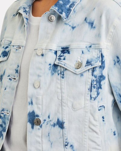 Veronica Beard Clothing Medium Kinley Tie-Dyed Denim Jacket