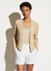 Vince Clothing Medium Crochet Cardigan In Straw