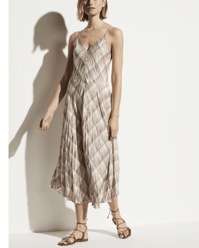 Vince Clothing Small Hazy Plaid Slip Dress