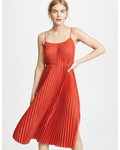 Vince Clothing Small Pleated Cami Dress in Paprika