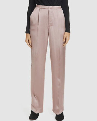 Vince Clothing Small | US 2 Pink Satin High Rise Straight Trousers