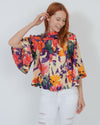 WARM Clothing XS Floral Silk Blouse