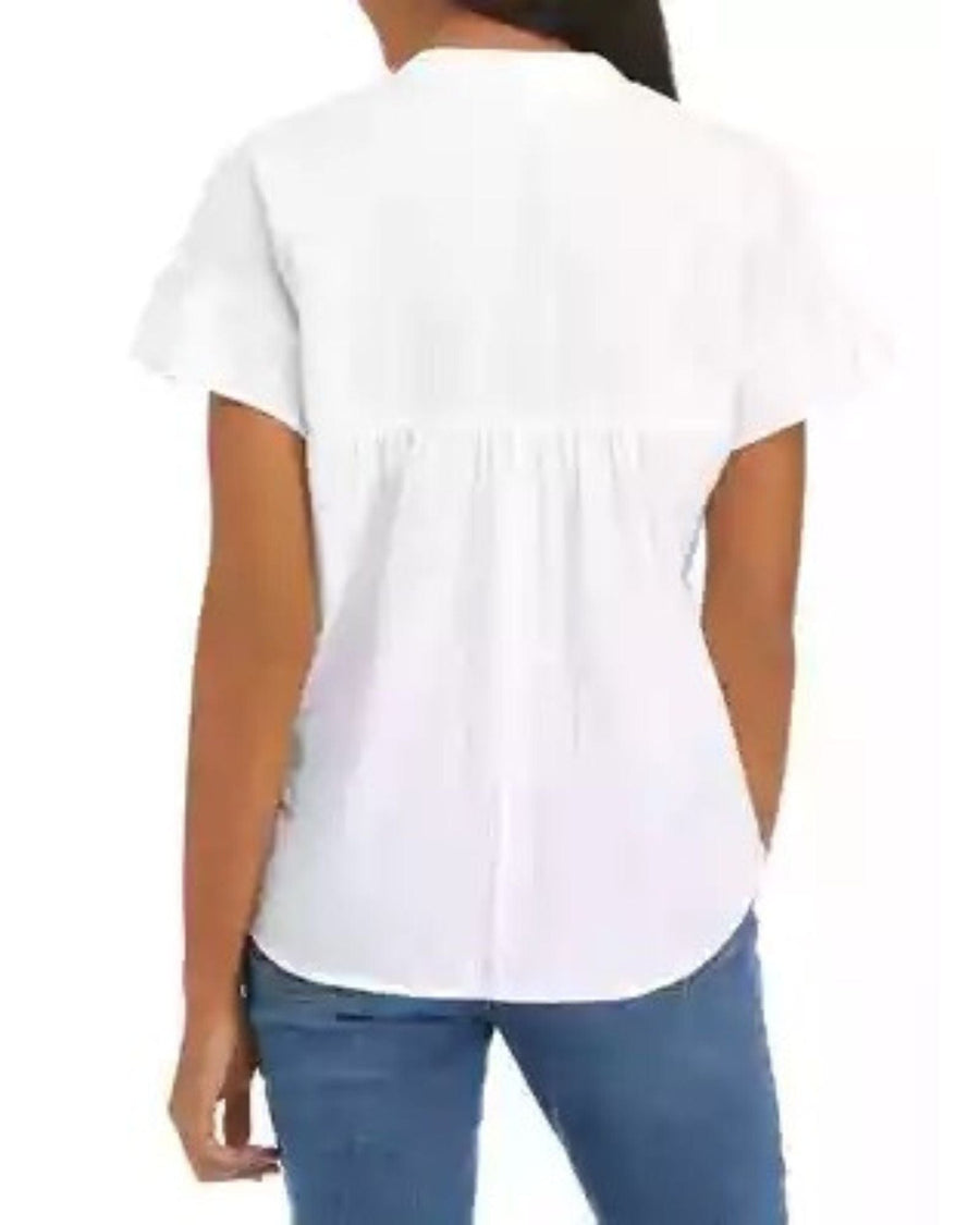 XíRENA Clothing Small White V-Neck Ruffle Sleeve Top