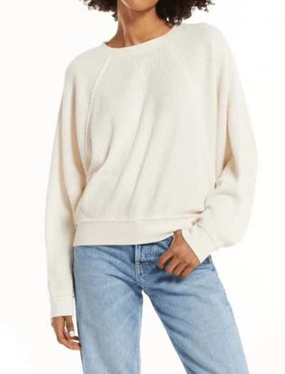 Z Supply Clothing Small "Claire" Waffle Long Sleeve Top