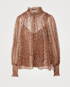 Zimmermann Clothing Large Gold Metallic Python Print Blouse