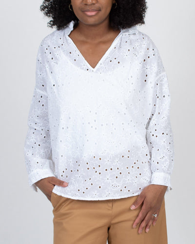 A Shirt Thing Clothing Medium "Penelope" Eyelet Blouse