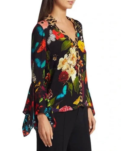 Alice + Olivia Clothing Large "Randa Mix Blouse"