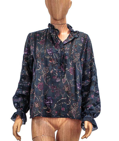 Antik Batik Clothing Small Ruffle Collar Henley Top