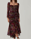 ASTR the Label Clothing Medium "Athena Floral Ruched" Dress