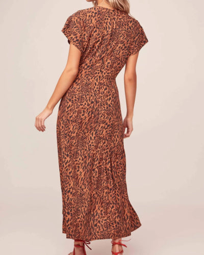 ASTR the Label Clothing Small "Beau Leopard" Maxi Dress