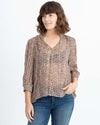 BA&SH Clothing Small Sheer Printed Blouse