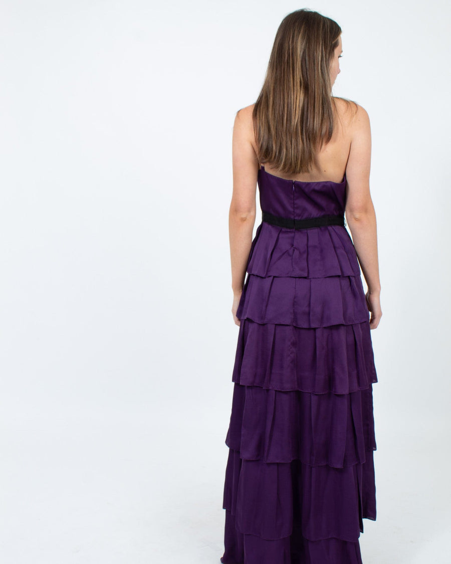 BCBG Max Azria Clothing Small | US 4 Purple One Shoulder Gown