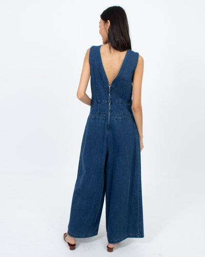 CAARA Clothing Small Sleeveless Denim Jumpsuit