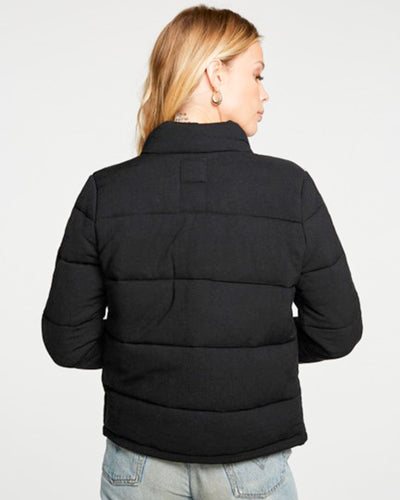 CHASER Clothing Medium "Heirloom Wovens Quilted Cropped Mock Neck Puffer Jacket"