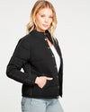 CHASER Clothing Medium "Heirloom Wovens Quilted Cropped Mock Neck Puffer Jacket"