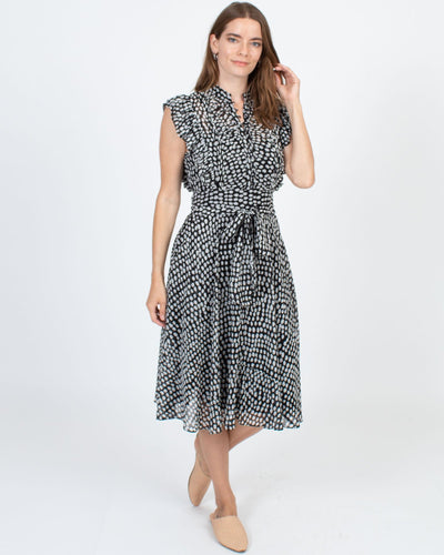 Club Monaco Clothing Small | US 4 "Saffra" Printed Ruffle Dress